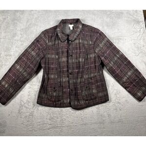 Chico's Women's Jacket Blazer Plaid Business Classic Mature Work Size 2